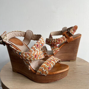 Women's Frye Wedge Sandals Brown Multi Size Unknown